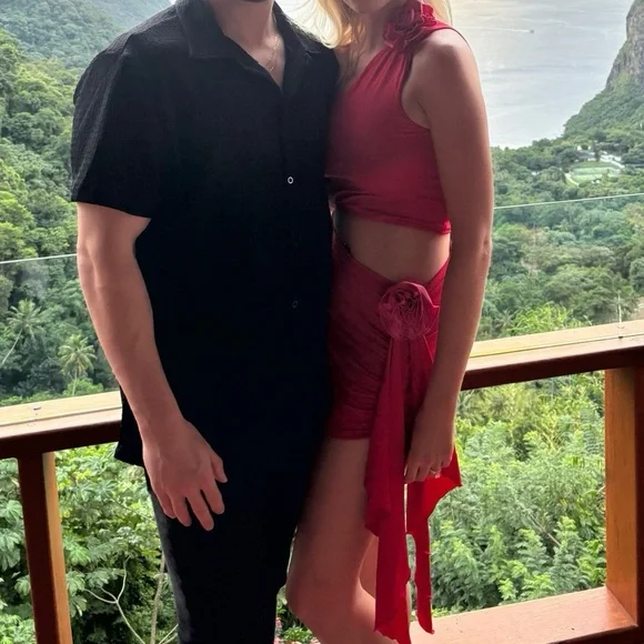 Lovers + Friends Cordelia Top & skirt in Red & Pink - Picture 2 of 2